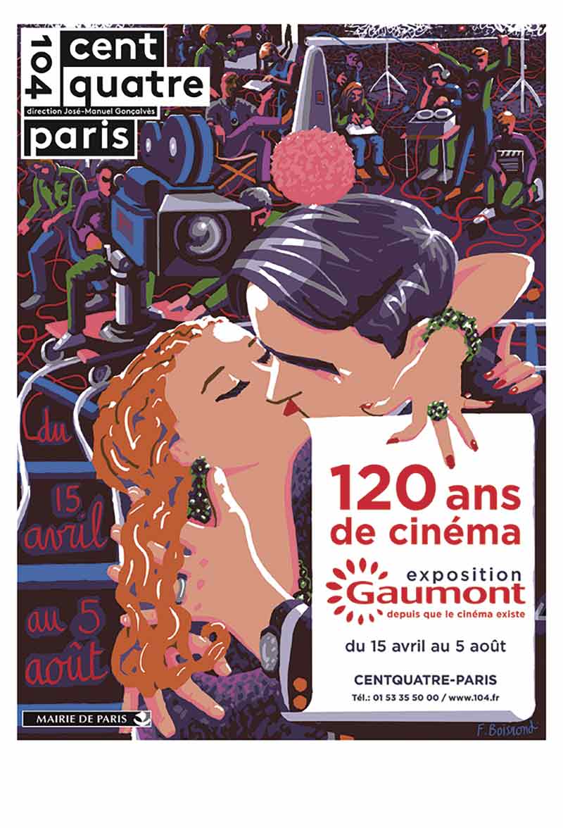 Affiche de l'exposition "Gaumont, 120 ans de cinéma"