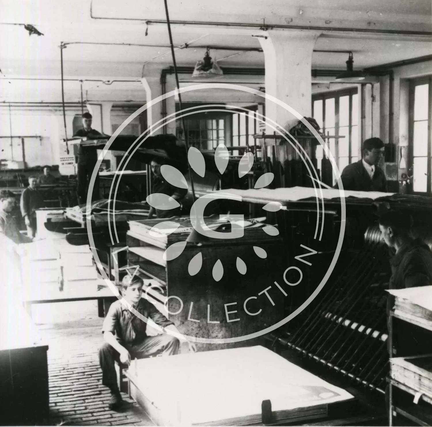 Atelier de lithographie en 1924